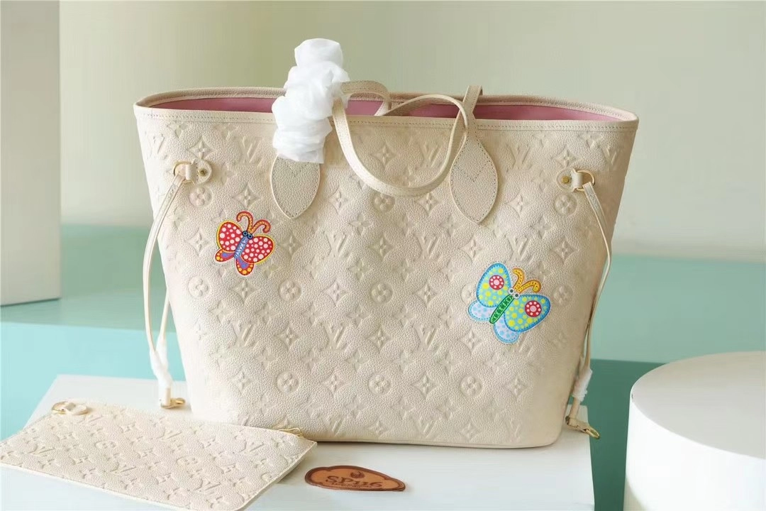 Party Branded Ladies Handbag Neverfull MM Monogram Empreinte With Flower Marquetry - Luxury Bags - 6
