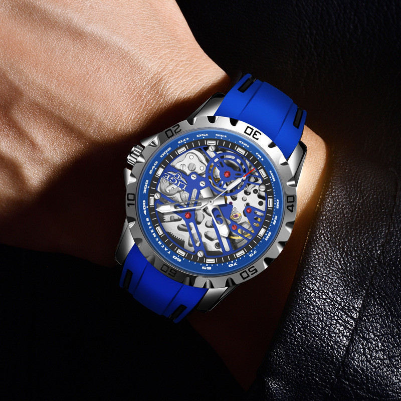 Lige/lige 2023 New Style Hollow Automatic Mechanical Watch Watch Men's Fashion Waterproof Luminous Wrist Watch - Luxury Watches - 2