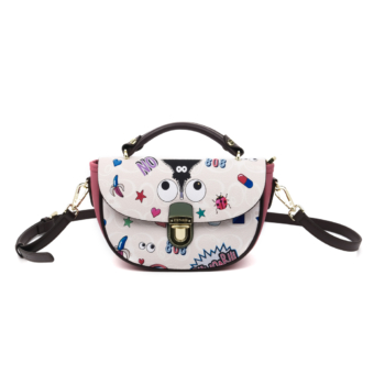 EYE THEME Leather Hobo Shoulder Handbag