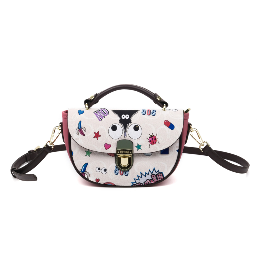 EYE THEME Leather Hobo Shoulder Handbag